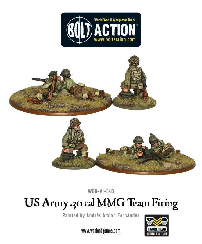 US Army 30 Cal MMG team firing-Warlord Games-Radaddel