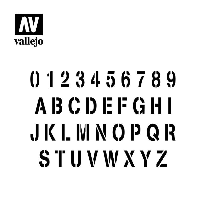 Stamp Font Stencil-Vallejo-Radaddel
