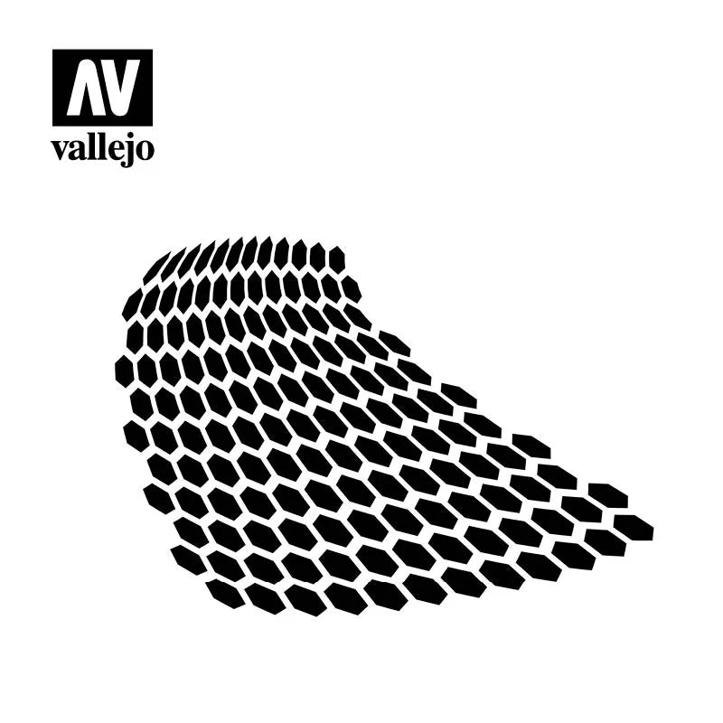 Distorted Honeycomb Stencil-Vallejo-Radaddel