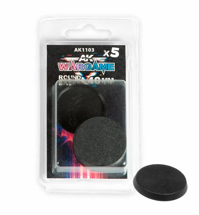 Round Base 40mm x5 Units-AK-Interactive-Radaddel