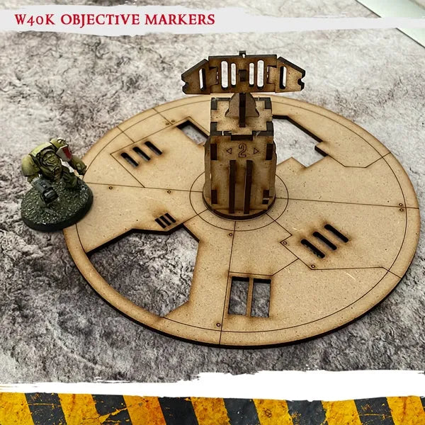 MDF Terrain Only Objective Radar Towers-PWork Wargames-Radaddel