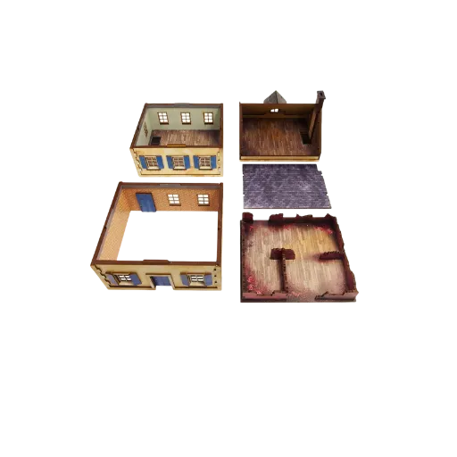 Pre-painted WW2 Normandy Townhouse 3-Micro Art Studio-Radaddel