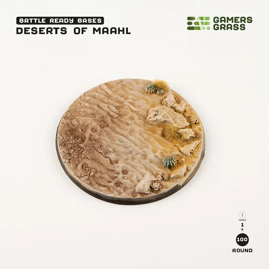 Deserts of Maahl Bases Round 100mm (x1)-Gamers Grass-Radaddel