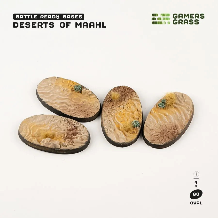 Deserts of Maahl Bases Oval 60mm (x4)-Gamers Grass-Radaddel