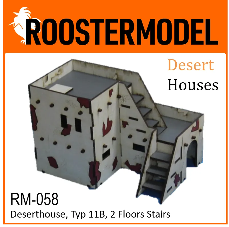 Deserthouse, Typ 11B, 2 Floors Stairs-Roostermodel-Radaddel