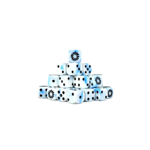 Fanged Maw White Ice Dice 16mm Square (25 Stück)-Baron of Dice-Radaddel