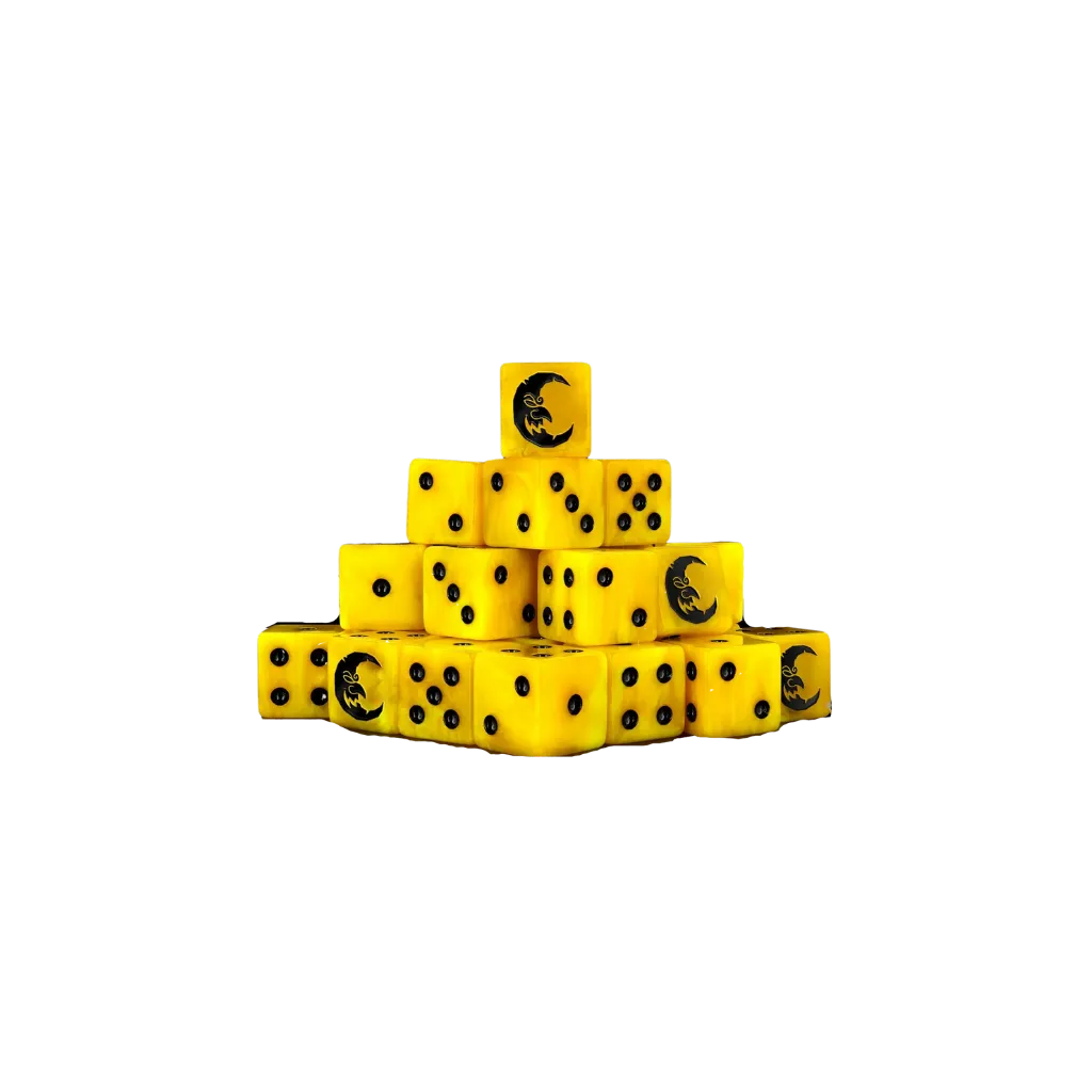 Yellow Full Moon Square 16mm (25 Stück)-Baron of Dice-Radaddel