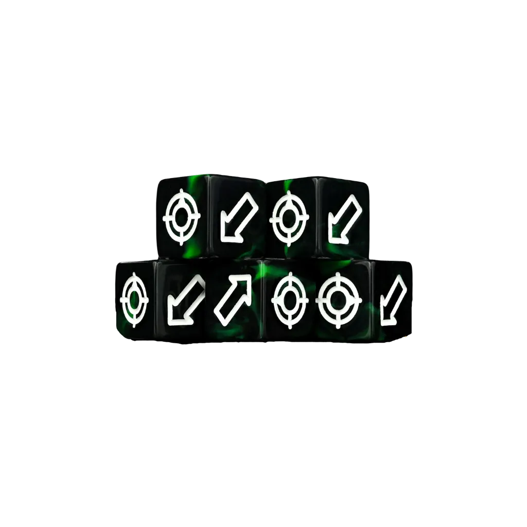 Scatter Dice Black Green Square (5 Stück)-Baron of Dice-Radaddel