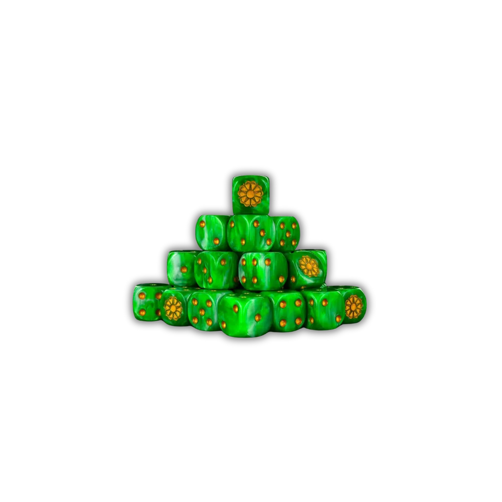 Rose Dice Round 16mm (25 Stück)-Baron of Dice-Radaddel