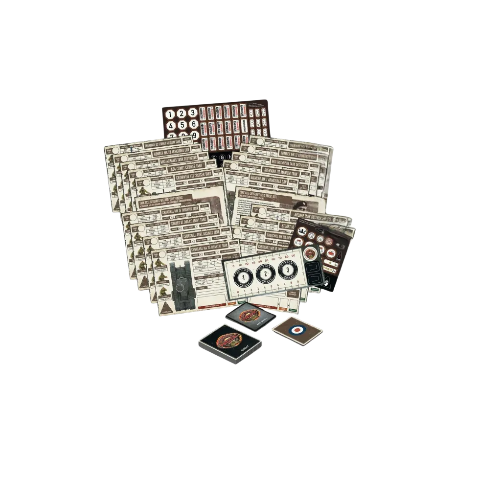 Achtung Panzer Card/Token Bundle: British (English)-Warlord Games-Radaddel