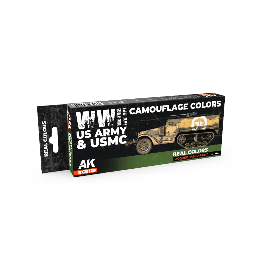 AK Real Colors WWII US Army & USMC Camouflage Colors SET-AK-Interactive-Radaddel