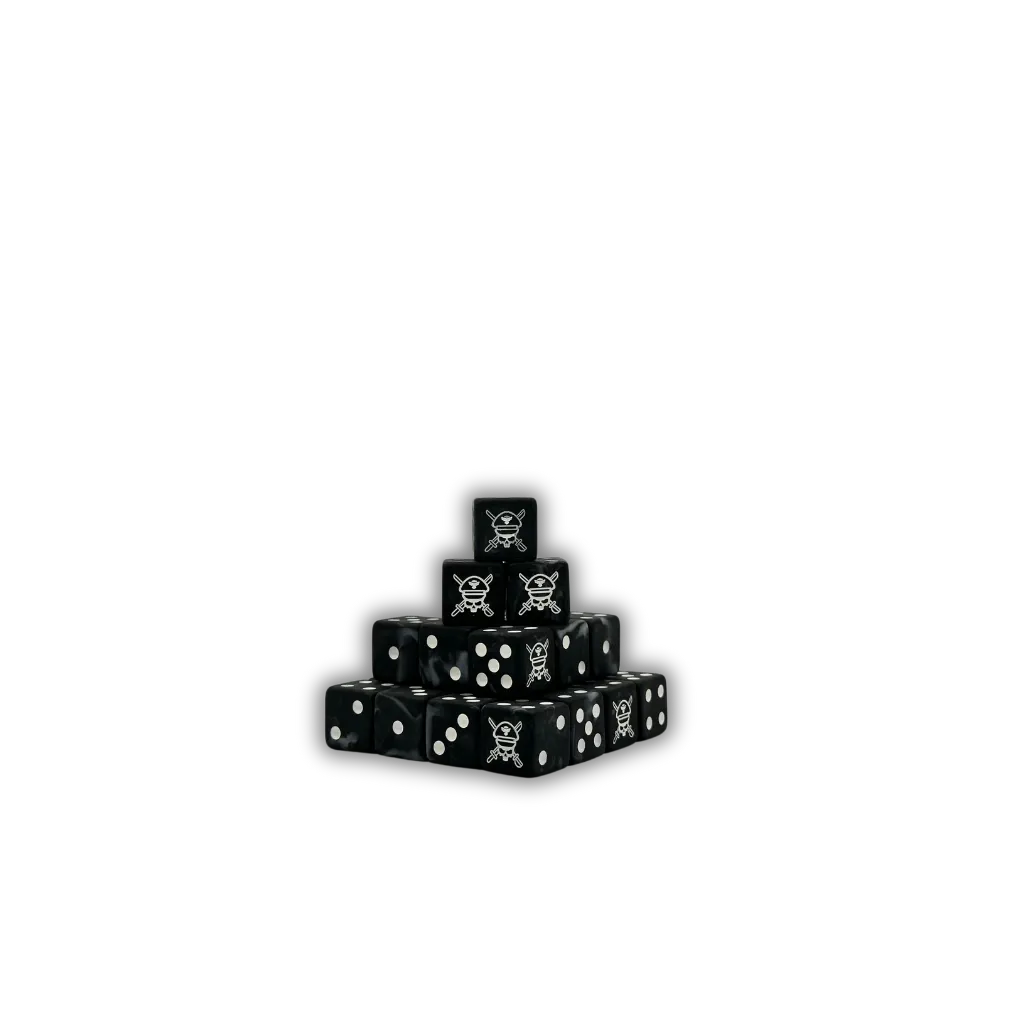 Military Sergeant Black Dice 16mm Square (25 Stück)-Baron of Dice-Radaddel