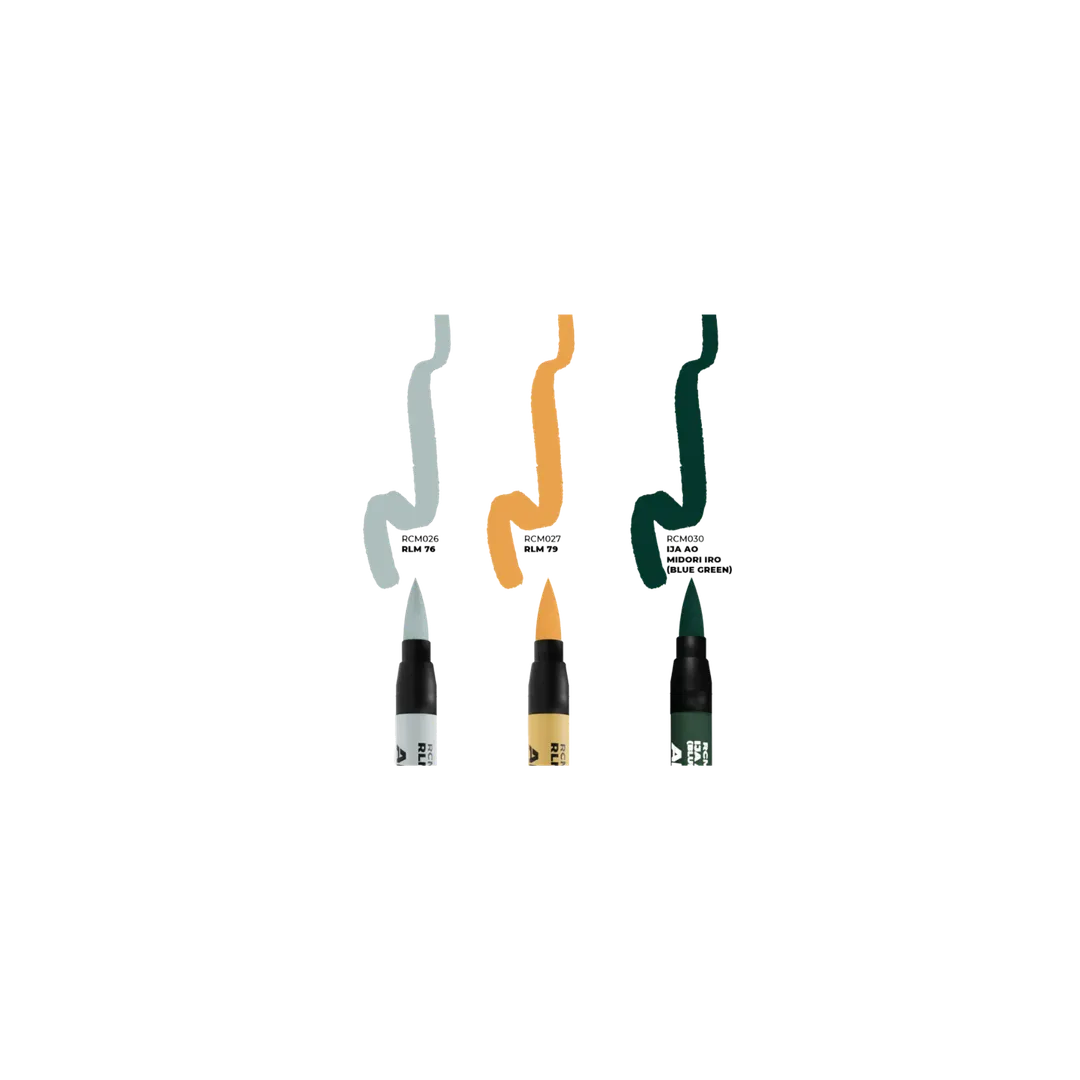 RC Markers WWII Axis Aircraft Squiggle Camouflage Colors Set-AK-Interactive-Radaddel