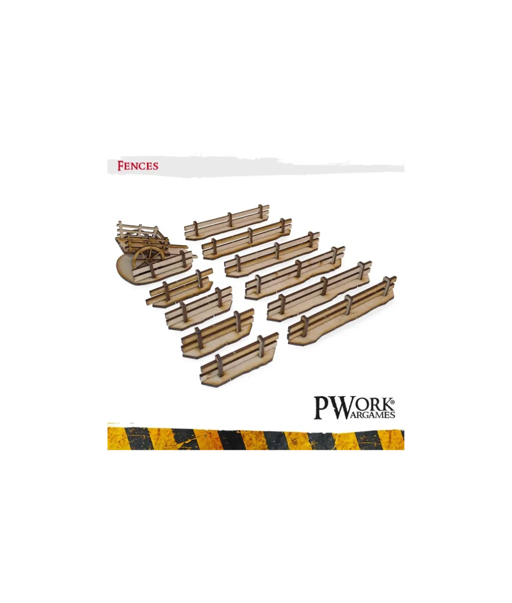 MDF Terrain Fences-PWork Wargames-Radaddel