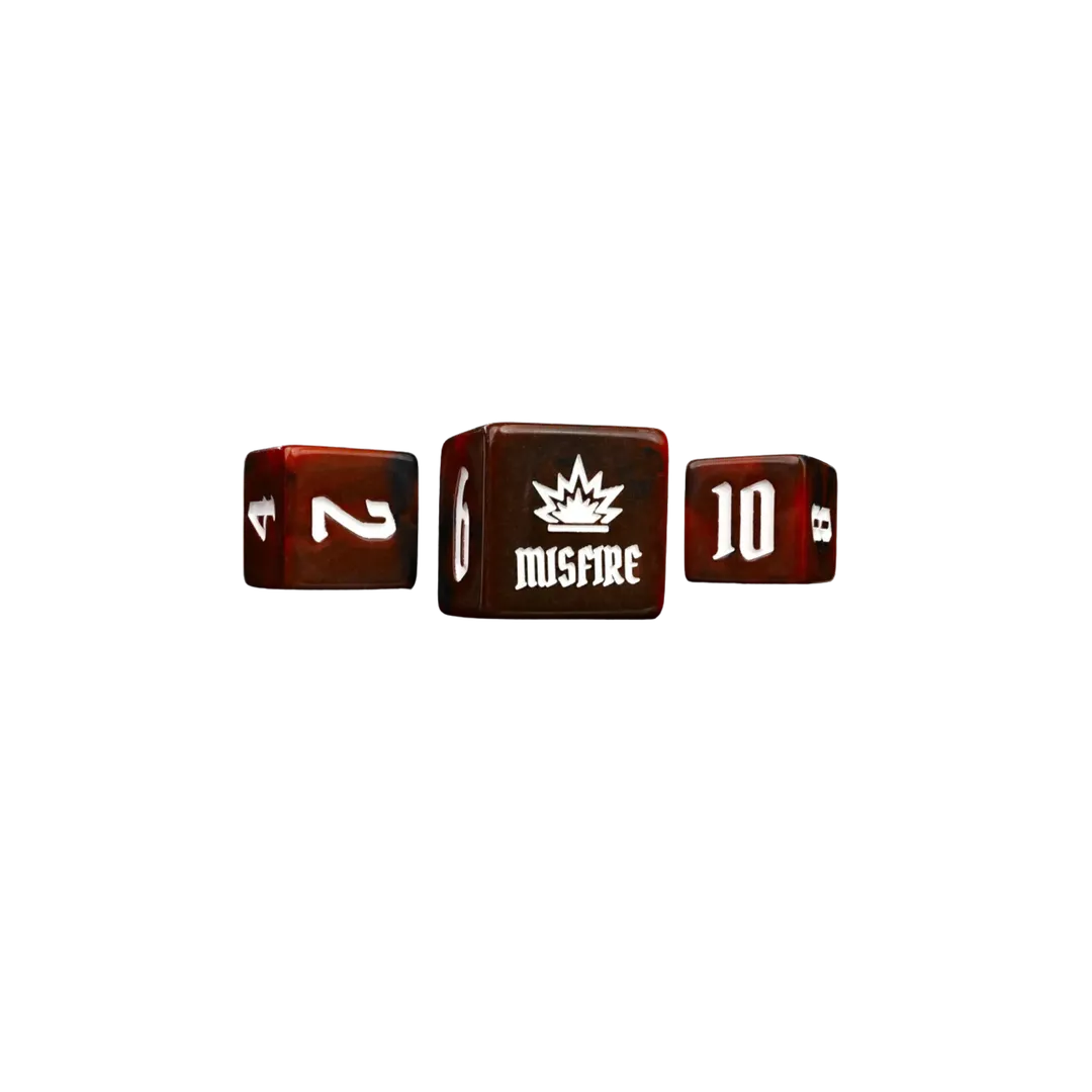Artillery Red Chaos Dice Square (5 Stück)-Baron of Dice-Radaddel