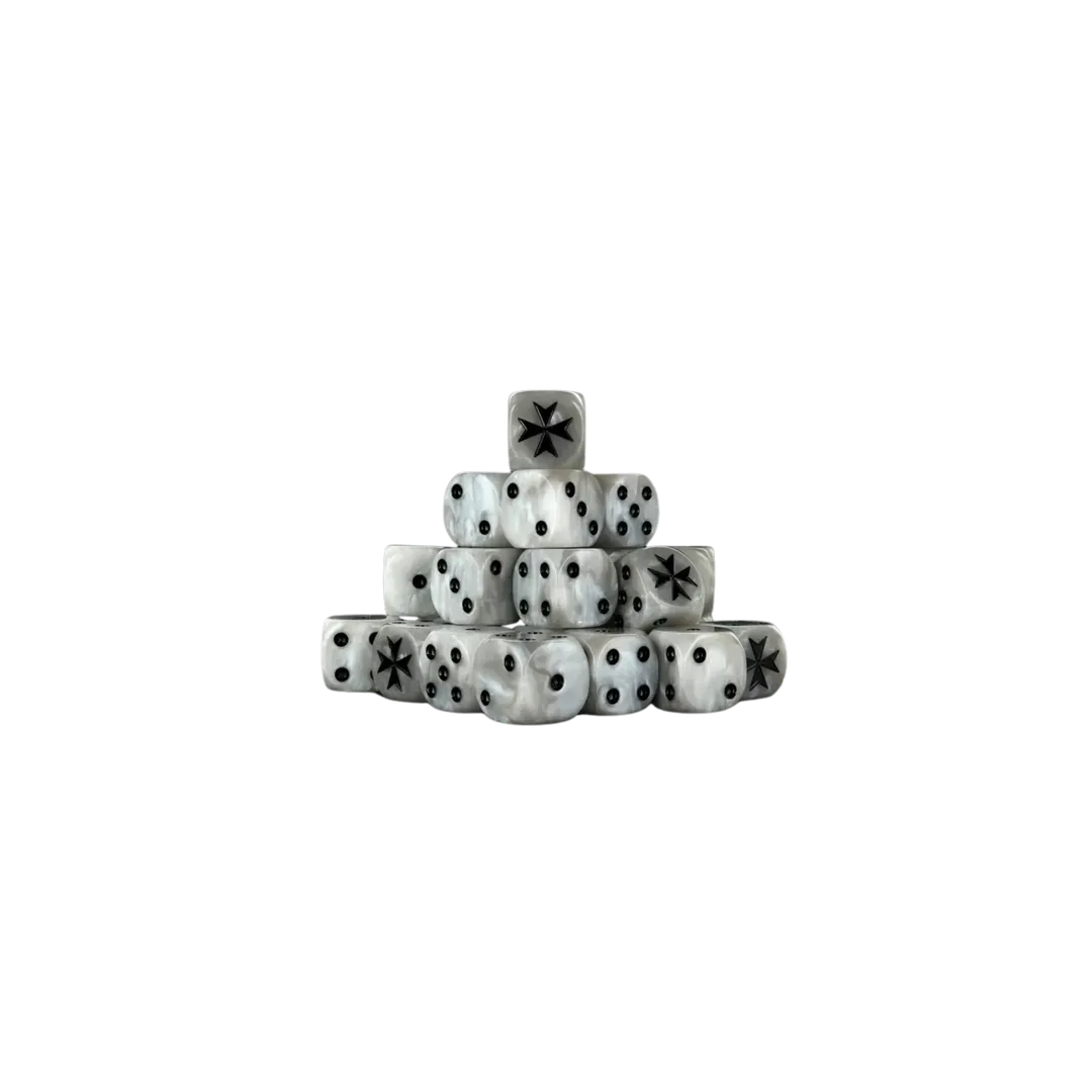 Knight Templars (OG, Black Inlay) Dice 16mm Round (25 Stück)-Baron of Dice-Radaddel