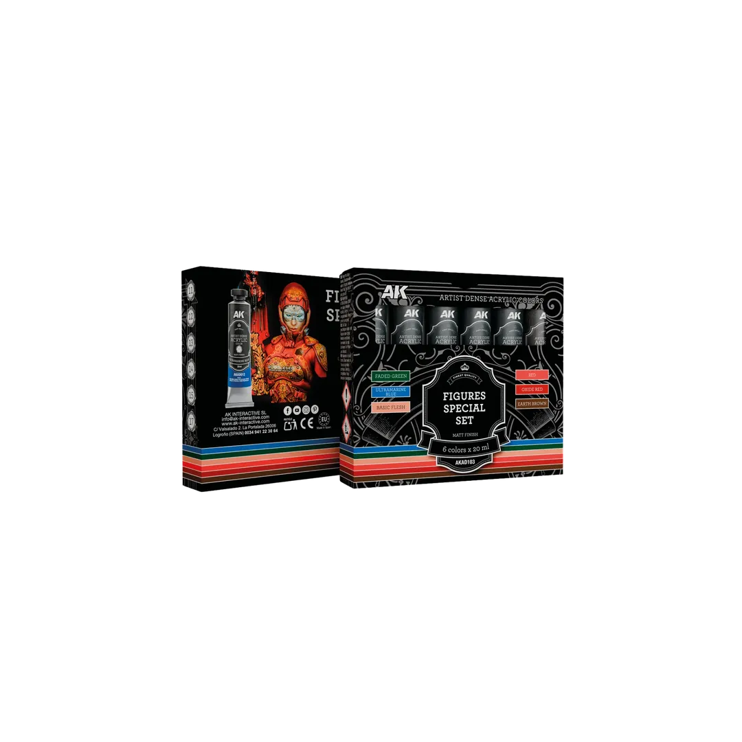 Figures Special Set (6 Tubes 20 ml) - Dense Acrylic-AK-Interactive-Radaddel