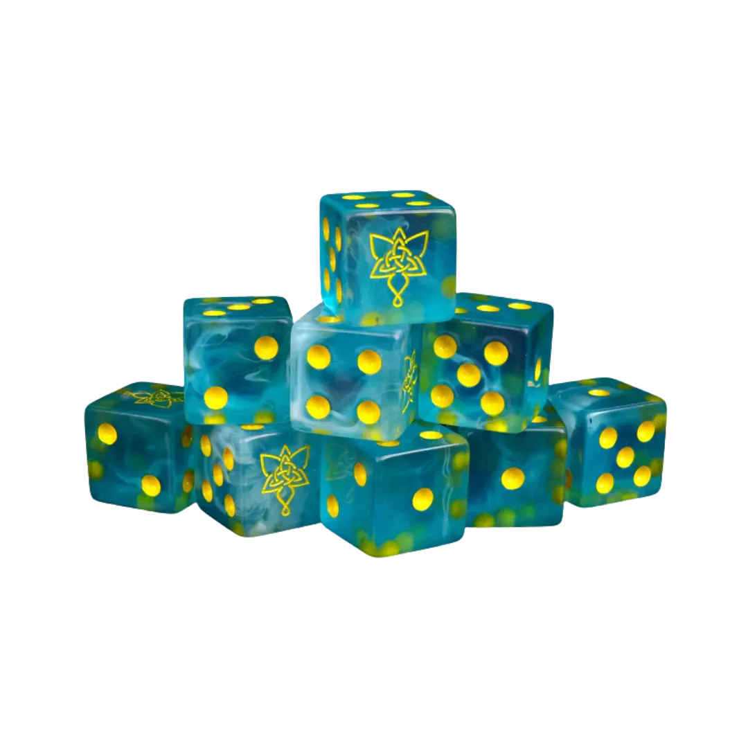 Elven Trinket - Elven Blue Dice Square 16mm (25 Stück)-Baron of Dice-Radaddel