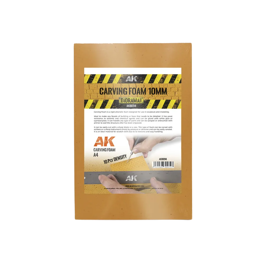 Carving Foam 10MM A4 Size (305 x 228 MM)-AK-Interactive-Radaddel