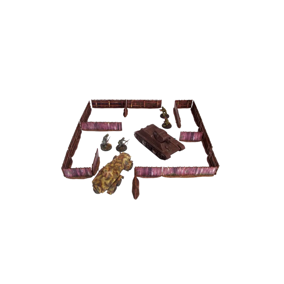 Pre-Painted WW2 Ostfront Village Low Fence (18)-Micro Art Studio-Radaddel