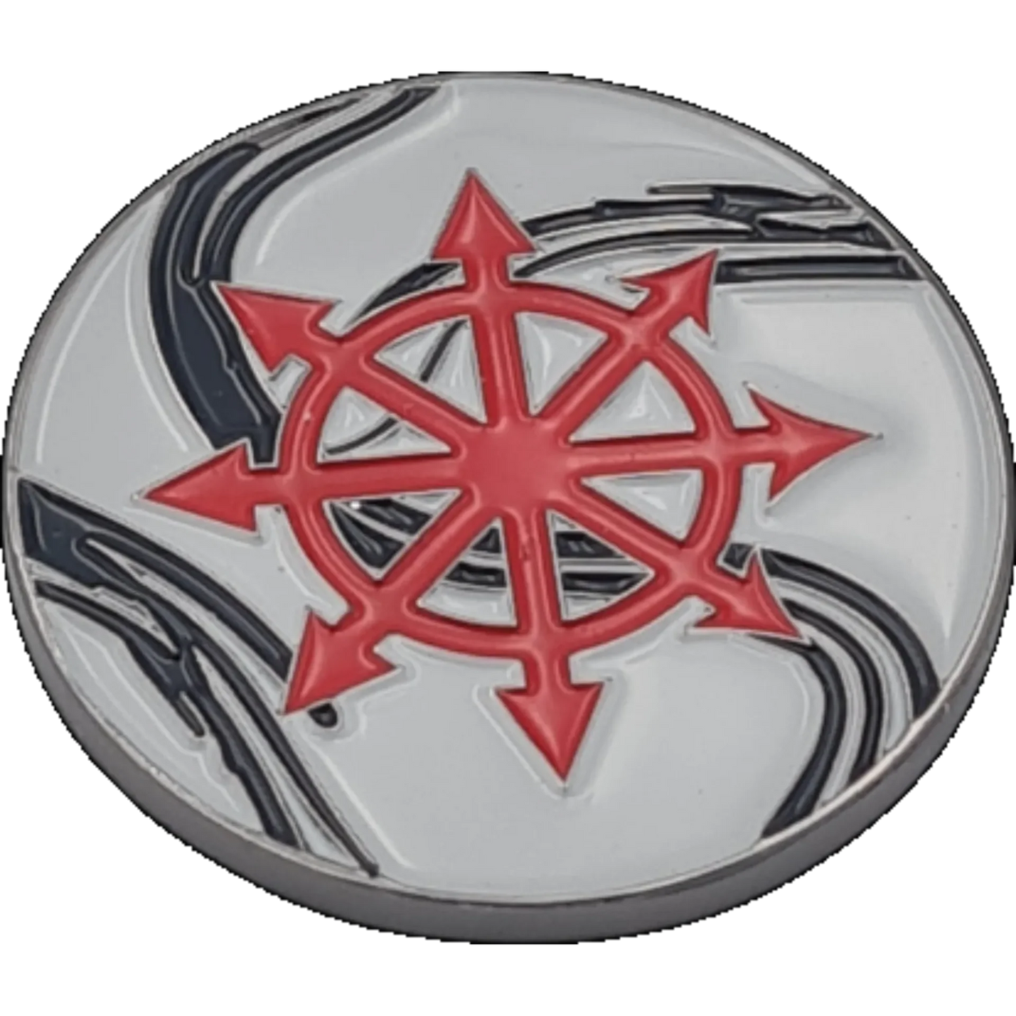 40mm Metal Coin - Marbled Chaos Star-Baron of Dice-Radaddel