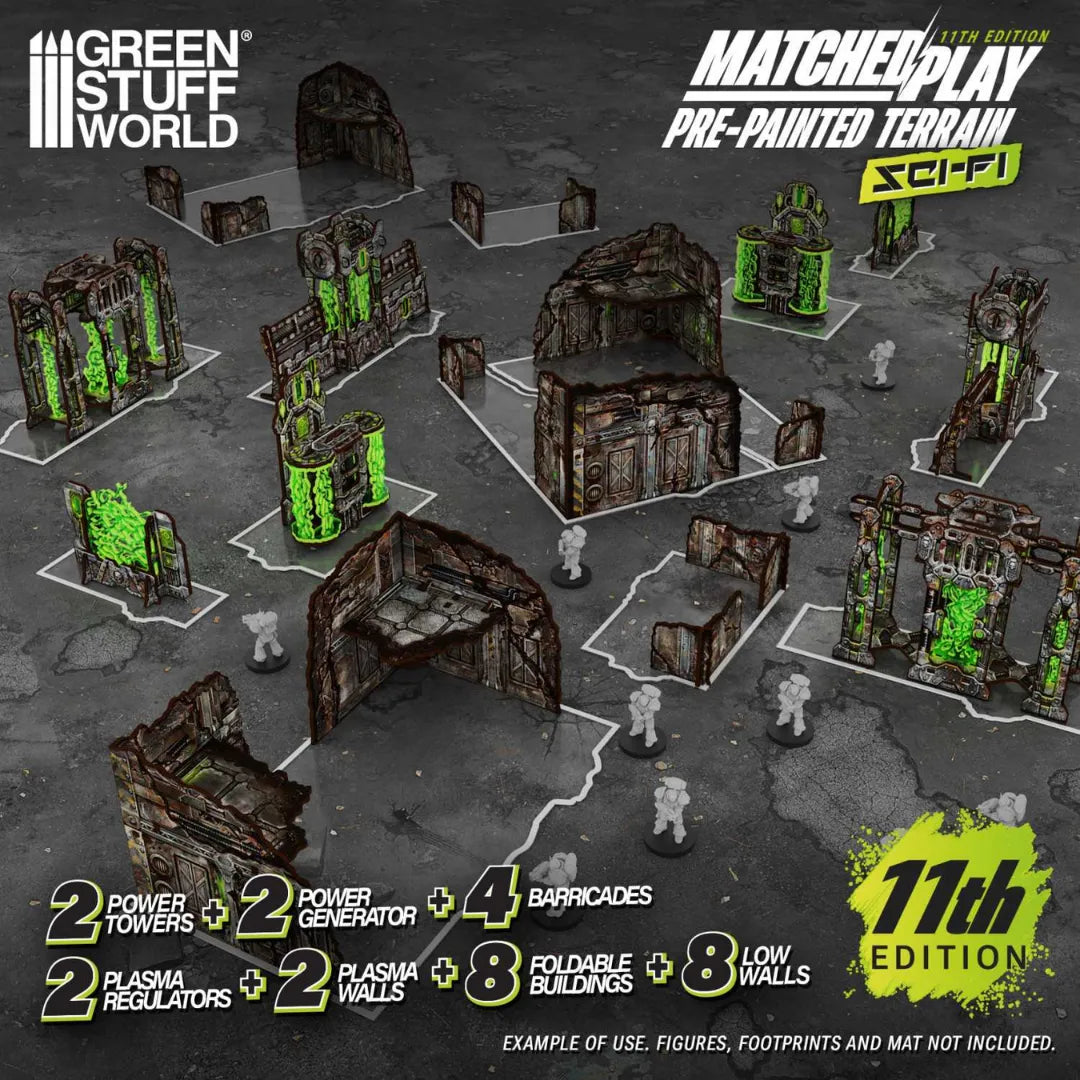 Vorbemaltes faltbares Geländeset 11. Edition 40k-Greenstuff World-Radaddel