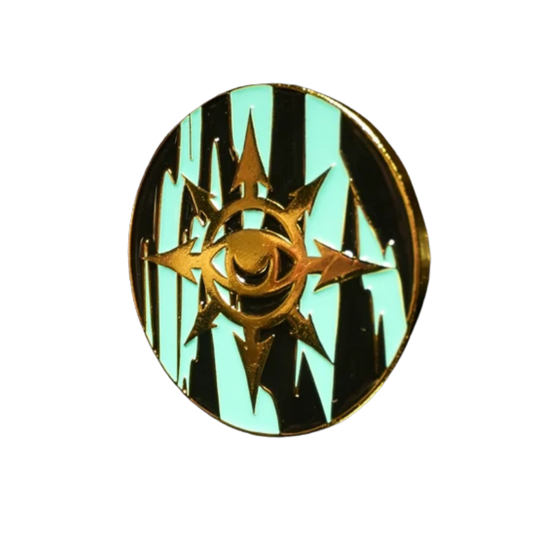 40mm Metal Coin - Eye of Chaos - Aquamarine