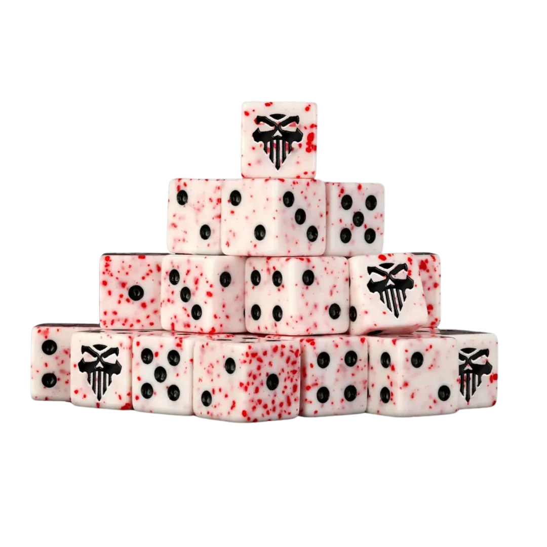 Bloody Massacre - Blood Speckled Dice 16mm Square (25 Stück)-Baron of Dice-Radaddel