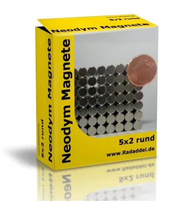 10 Neodym Magnete rund 5 x 2 mm-Tabletop Depot-Radaddel