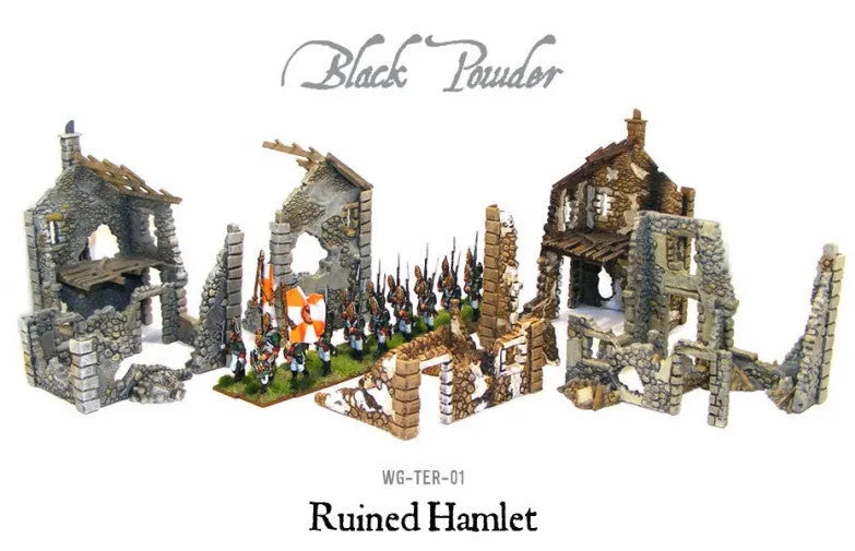Ruined Hamlet (3x buildings)-Warlord Games-Radaddel