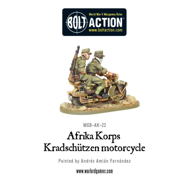 Afrika Korps Kradschützen Motorrad-Warlord Games-Radaddel