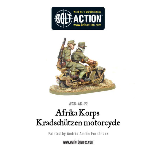 Afrika Korps Kradschützen Motorrad-Warlord Games-Radaddel