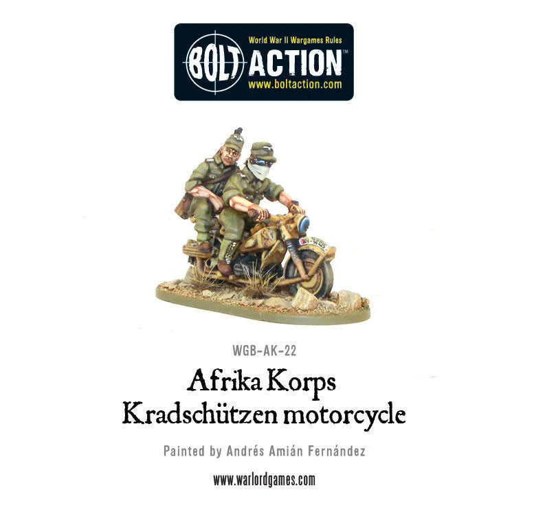 Afrika Korps Kradschützen Motorrad-Warlord Games-Radaddel