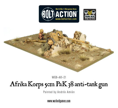 Afrika Korps 5cm PaK 38 Anti Tank Gun-Warlord Games-Radaddel