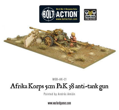 Afrika Korps 5cm PaK 38 Anti Tank Gun-Warlord Games-Radaddel