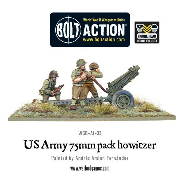 US Army 75mm pack howitzer-Warlord Games-Radaddel