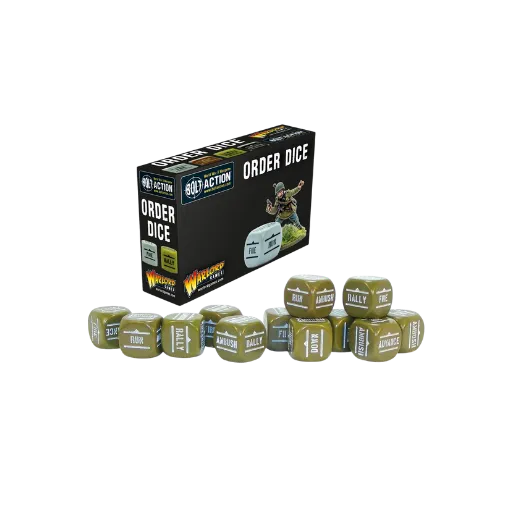 Bolt Action Orders Dice - Olive Drab (12)-Warlord Games-Radaddel
