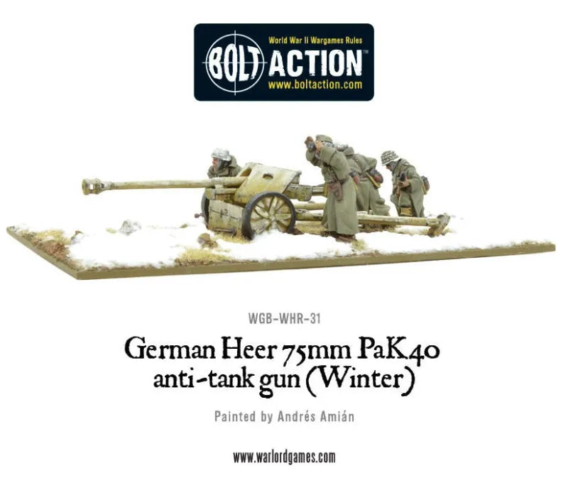 German Heer 75mm Pak 40 anti-tank gun (Winter)-Warlord Games-Radaddel