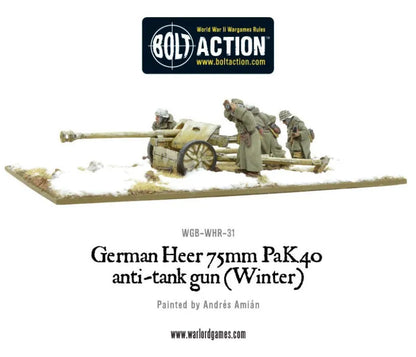 German Heer 75mm Pak 40 anti-tank gun (Winter)-Warlord Games-Radaddel