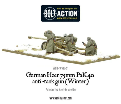 German Heer 75mm Pak 40 anti-tank gun (Winter)-Warlord Games-Radaddel