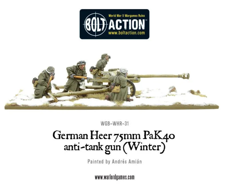 German Heer 75mm Pak 40 anti-tank gun (Winter)-Warlord Games-Radaddel