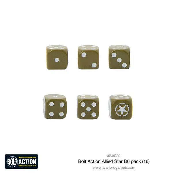 Bolt Action Allied Star D6 pack-Warlord Games-Radaddel