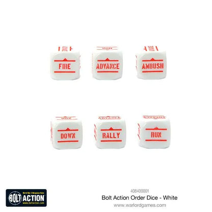 Bolt Action Orders Dice - White (12)-Warlord Games-Radaddel