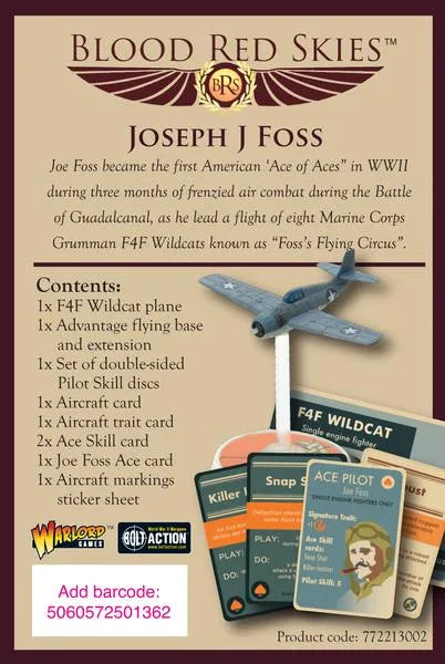 Joseph J Foss Wildcat Ace-Warlord Games-Radaddel