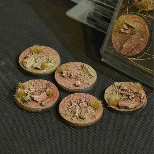 Round Badland Bases 40mm (x5)-Gamers Grass-Radaddel