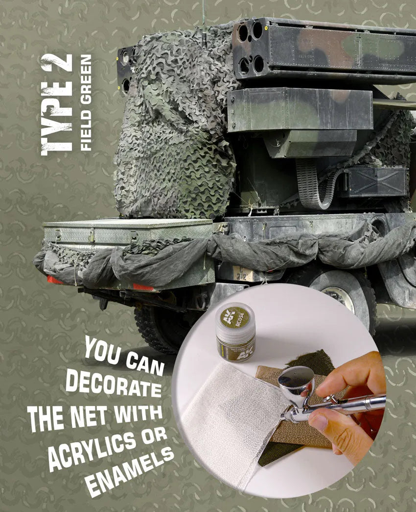 Camouflage Net Field Green Type 2-AK-Interactive-Radaddel