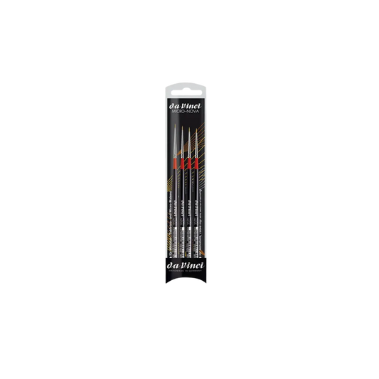 Micro-Nova Malpinselset Serie 170 mit 4 Pinseln Synthetik-Da Vinci-Radaddel