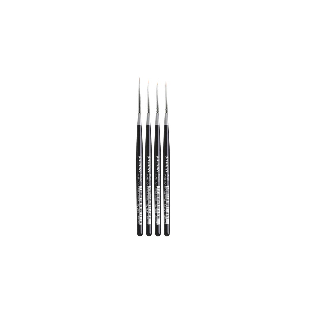 Micro-Maestro Pinselset Serie 100 mit 4 Rotmarderhaar- Pinseln-Da Vinci-Radaddel