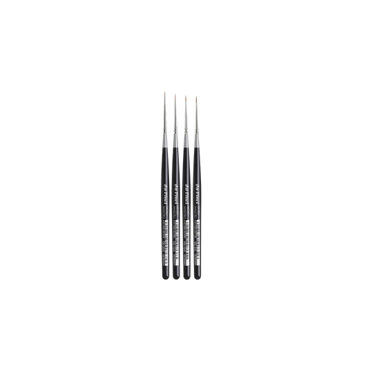 Micro-Maestro Pinselset Serie 100 mit 4 Rotmarderhaar- Pinseln-Da Vinci-Radaddel