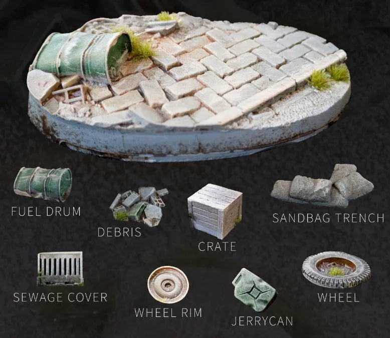 Round Urban Warfare Bases 60mm (x2)-Gamers Grass-Radaddel